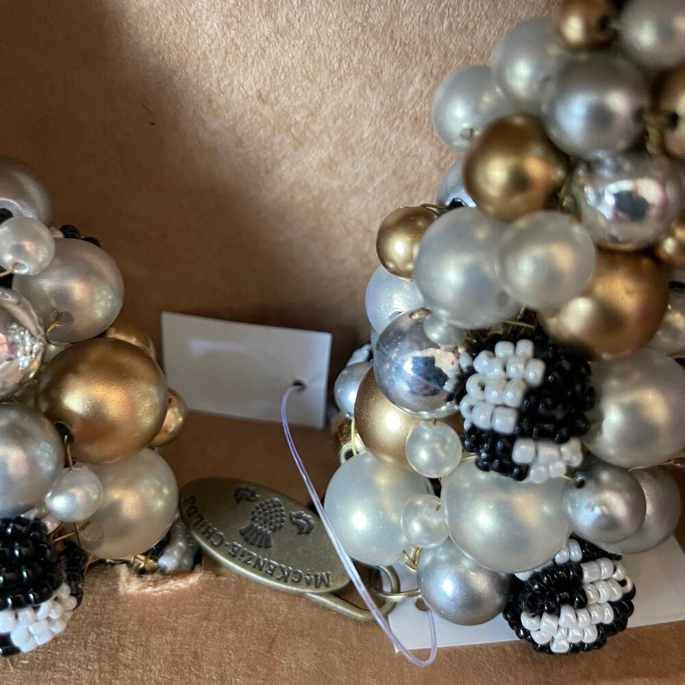 NEW Mackenzie-Childs Glam Up Beaded Tree Napkin Rings, Set of 4 Christmas Decor - Picture 8 of 8